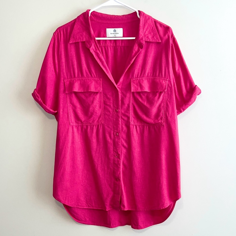Babaton Aritzia Linen Blend Utility Shirt